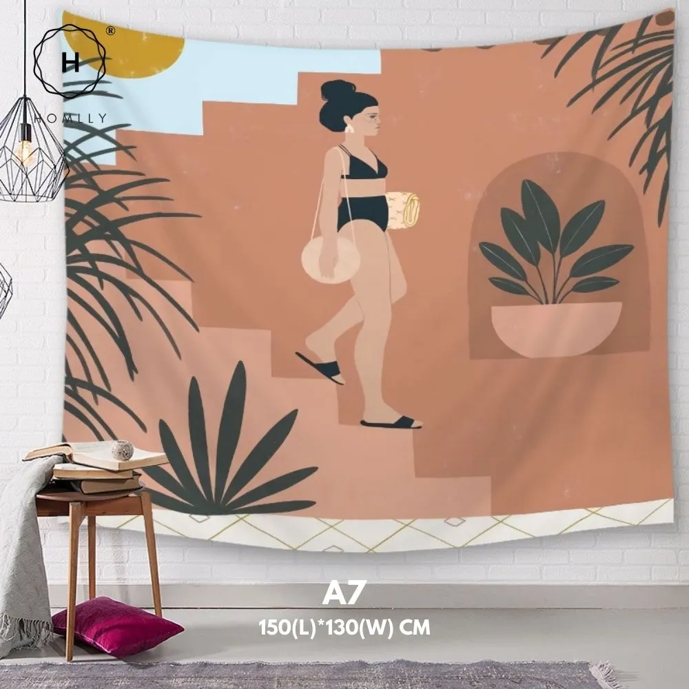 Homlly Mid Century Abstract Wall Hanging Art Tapestries