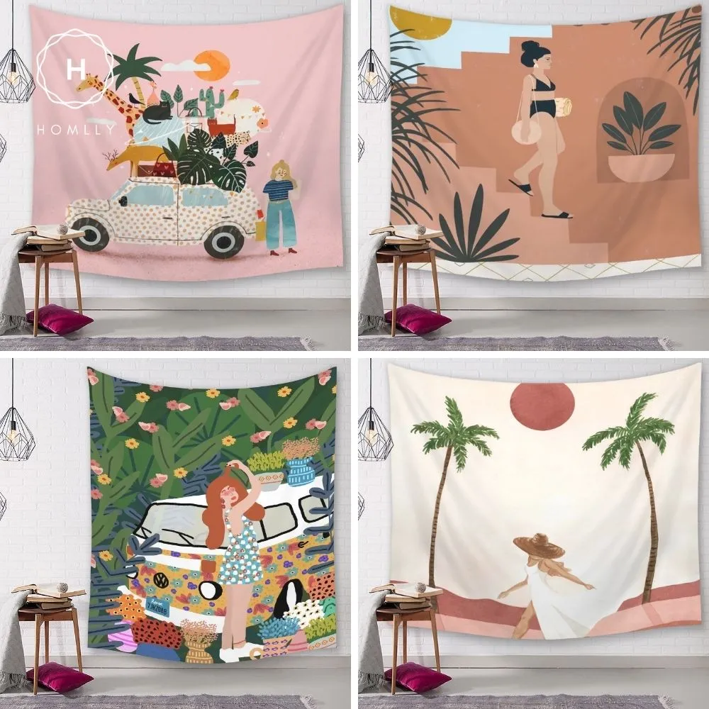 Homlly Mid Century Abstract Wall Hanging Art Tapestries