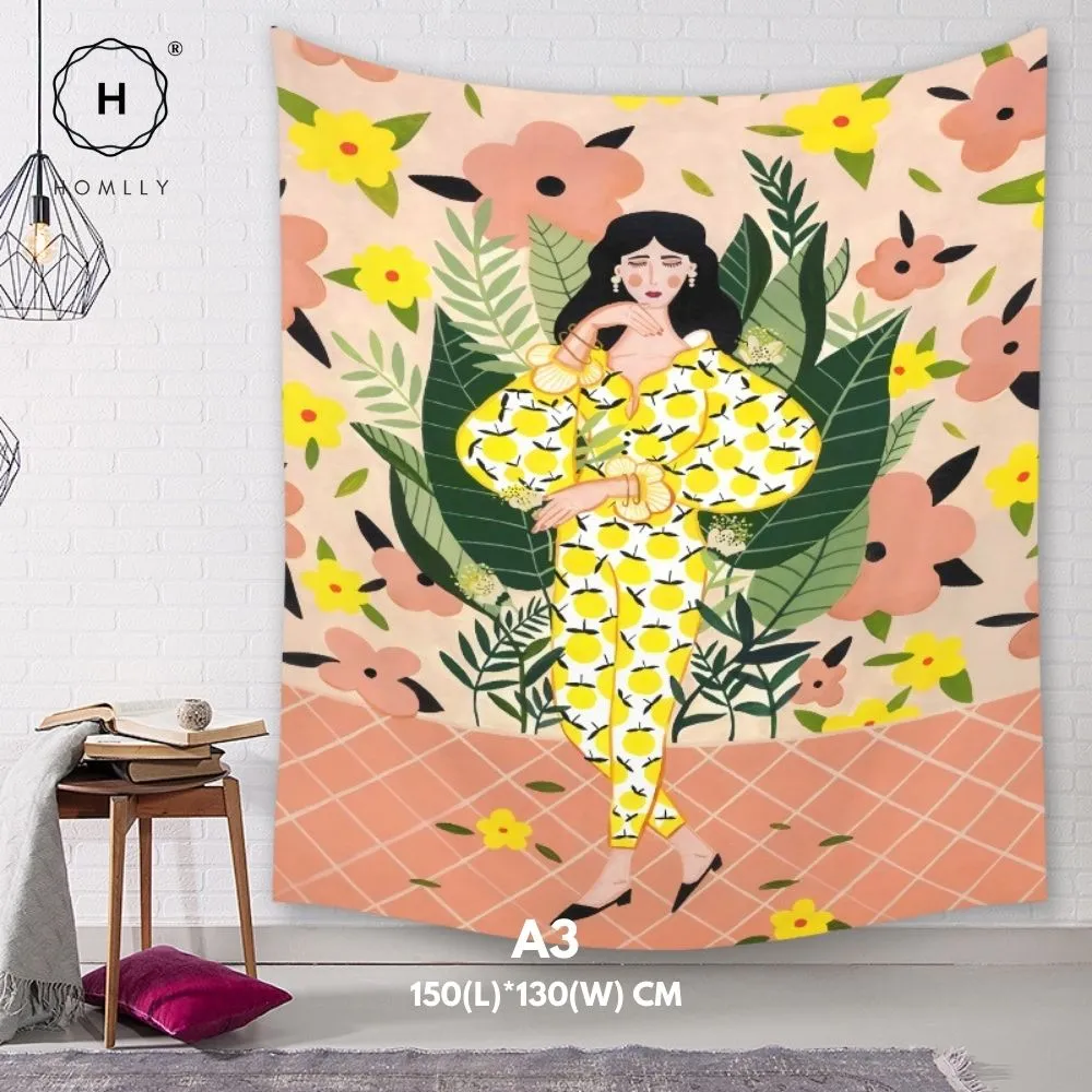 Homlly Mid Century Abstract Wall Hanging Art Tapestries