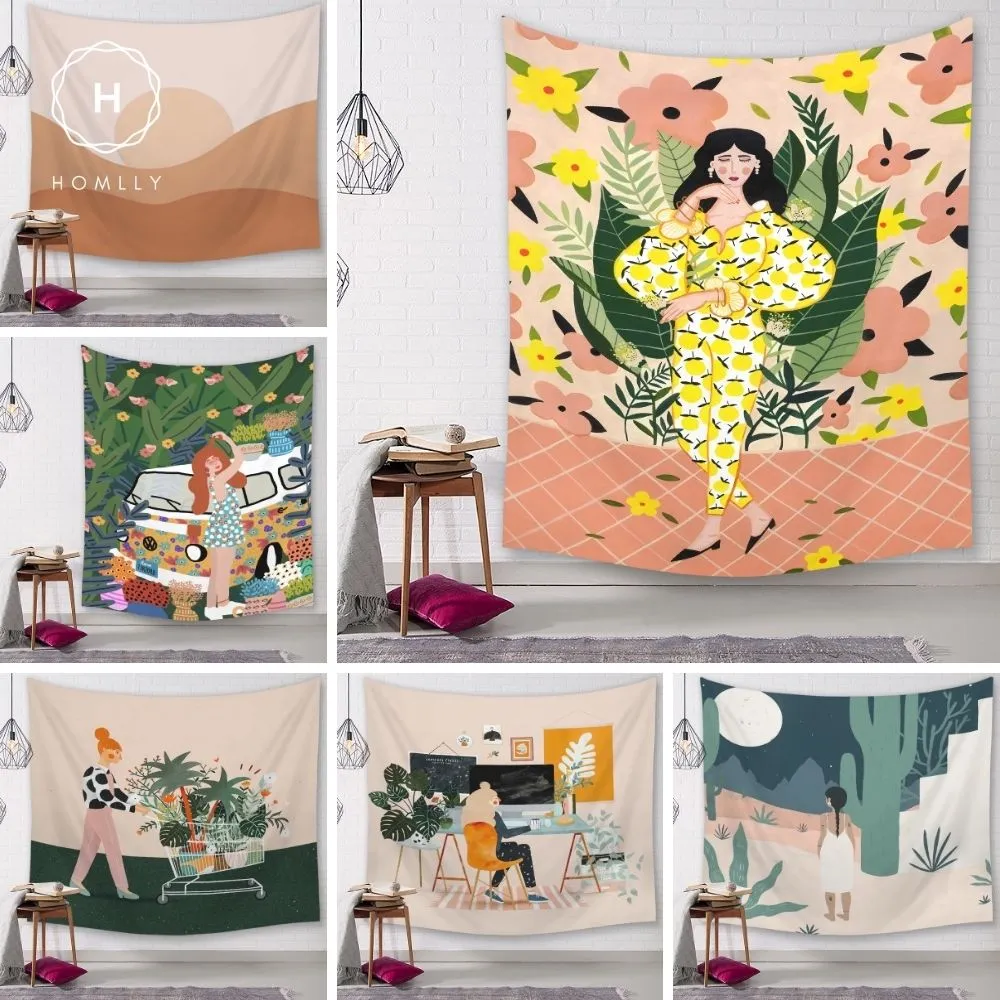 Homlly Mid Century Abstract Wall Hanging Art Tapestries