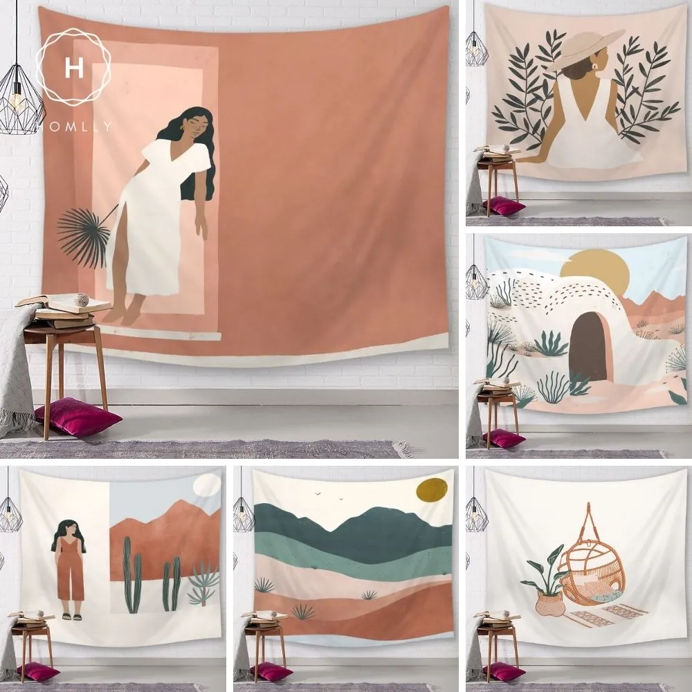 Homlly Mid Century Abstract Wall Hanging Art Tapestries