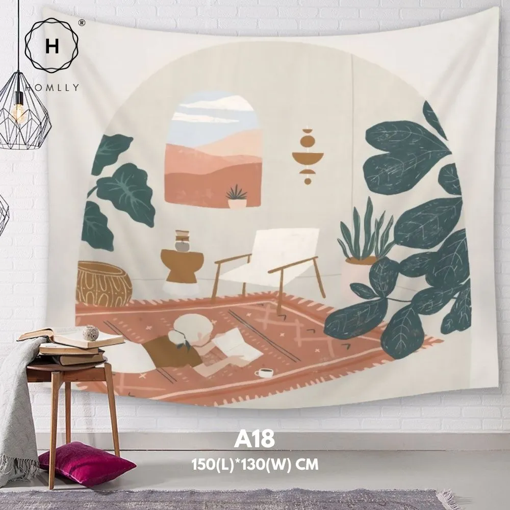 Homlly Mid Century Abstract Wall Hanging Art Tapestries