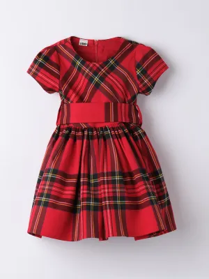 iDo Girls Festive Tartan Dress