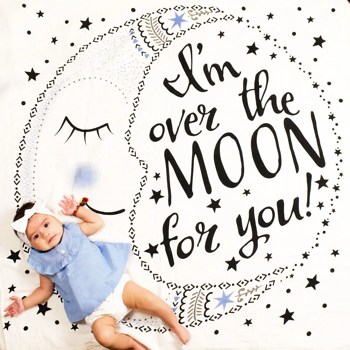 I'm Over the Moon Organic Muslin Blanket