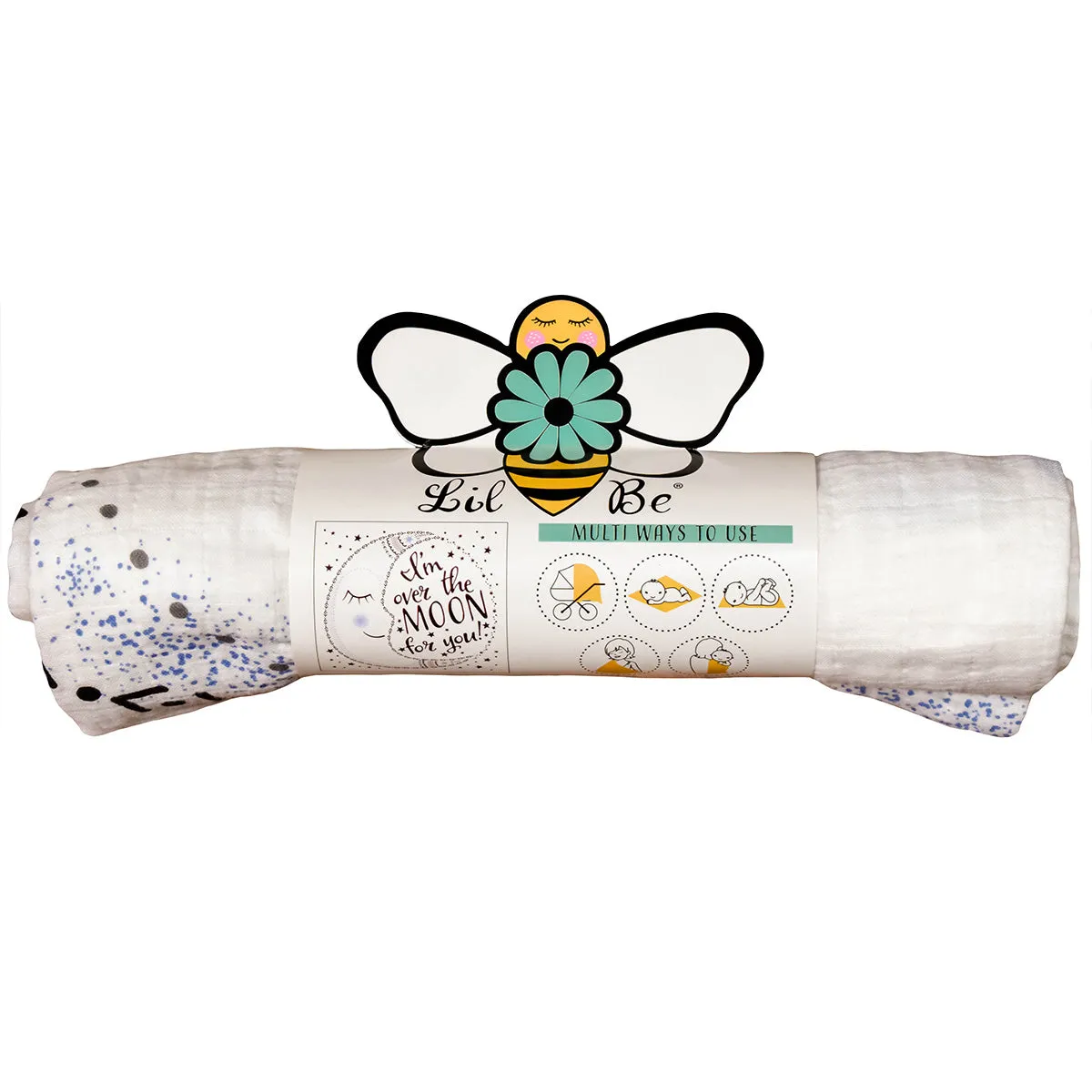I'm Over the Moon Organic Muslin Blanket