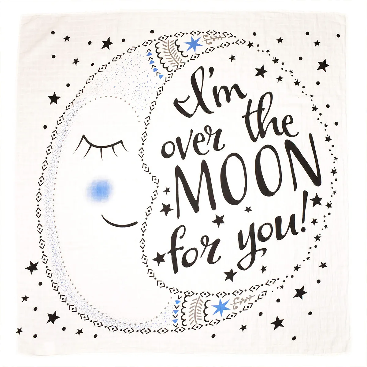 I'm Over the Moon Organic Muslin Blanket