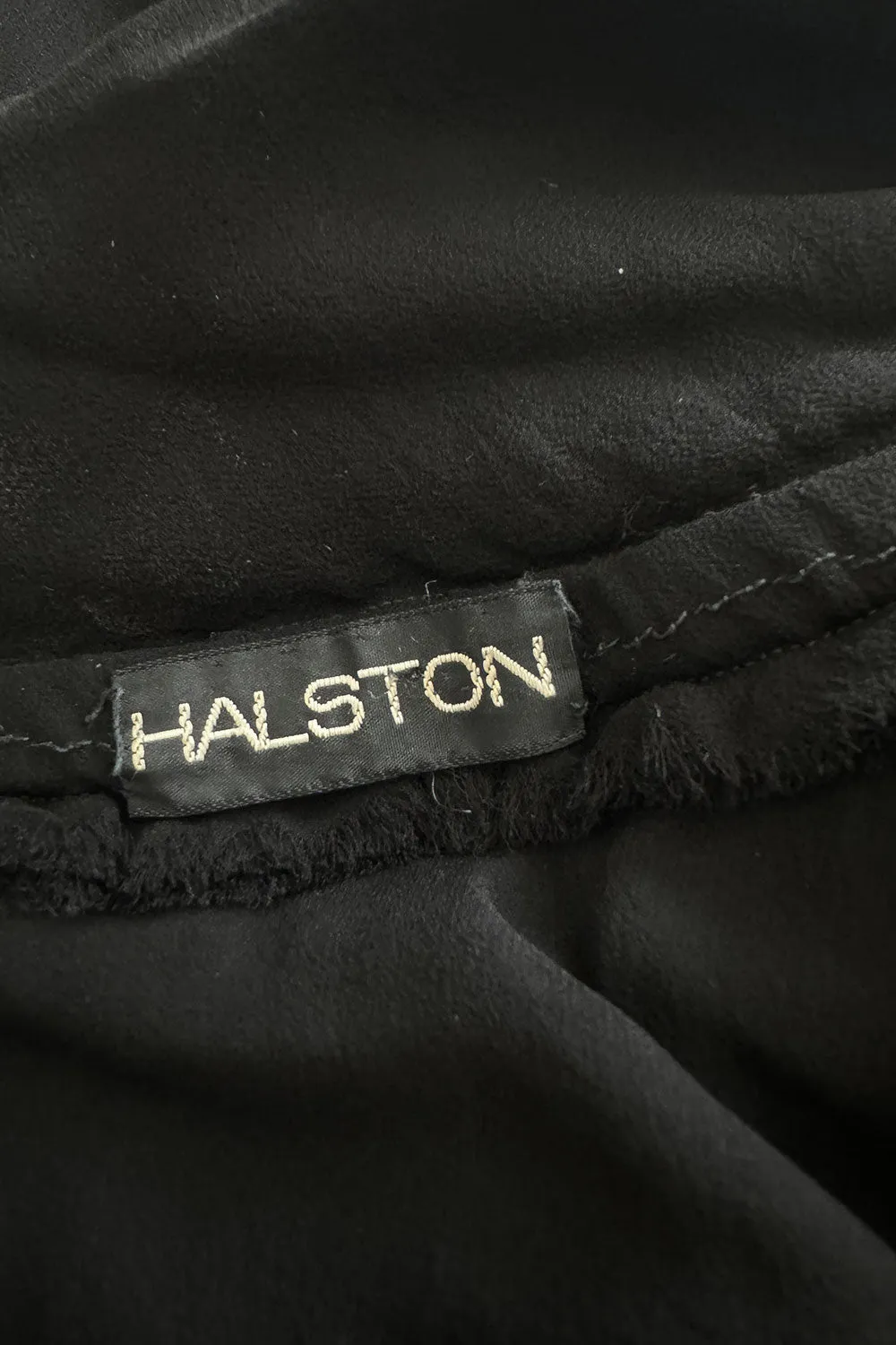 Important Spring 1979 Halston Couture Runway Black Silk Chiffon One Shoulder Wrap Dress