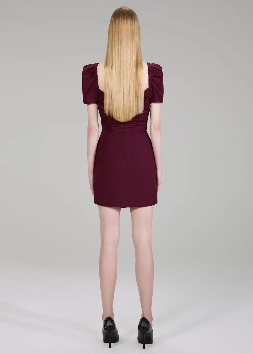 Iris Stretch Crepe Mini Dress (Magenta)
