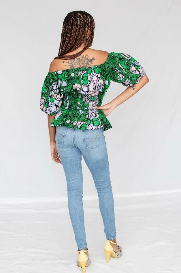 Itire Smocked Top- Green
