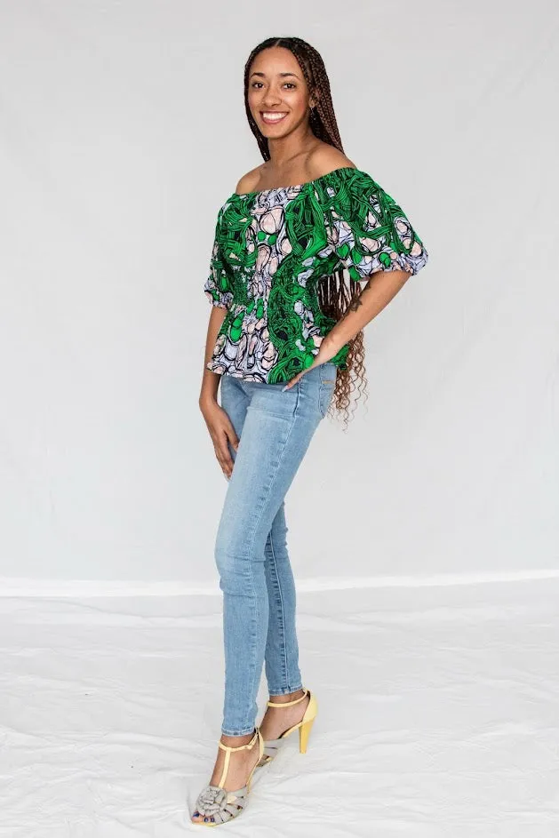Itire Smocked Top- Green