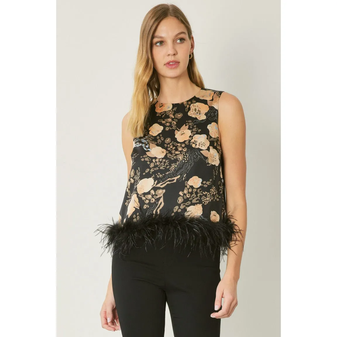 It's a Zoo Out There Top in Black Floral