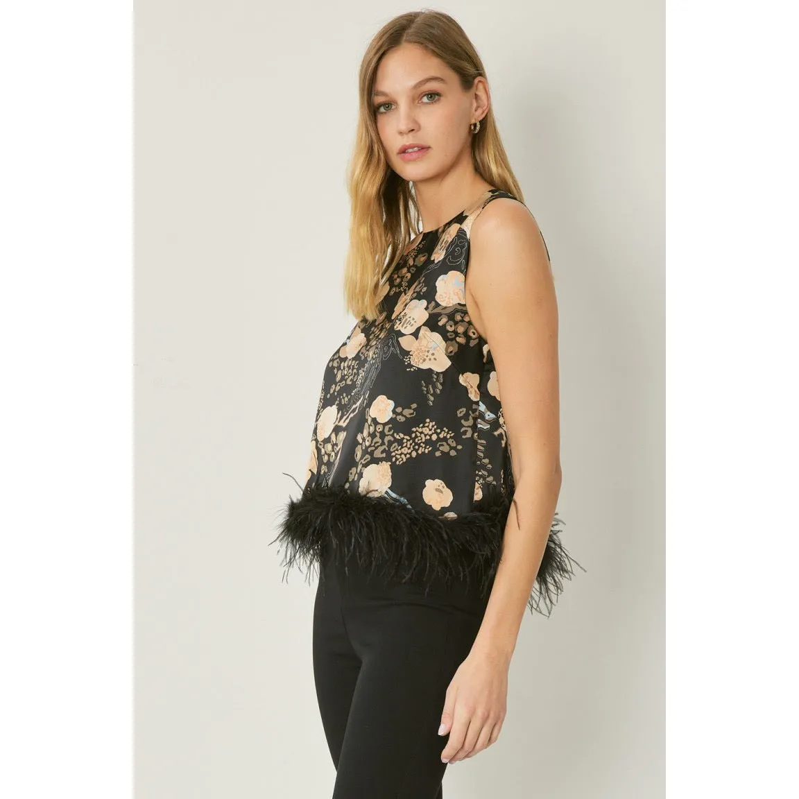 It's a Zoo Out There Top in Black Floral