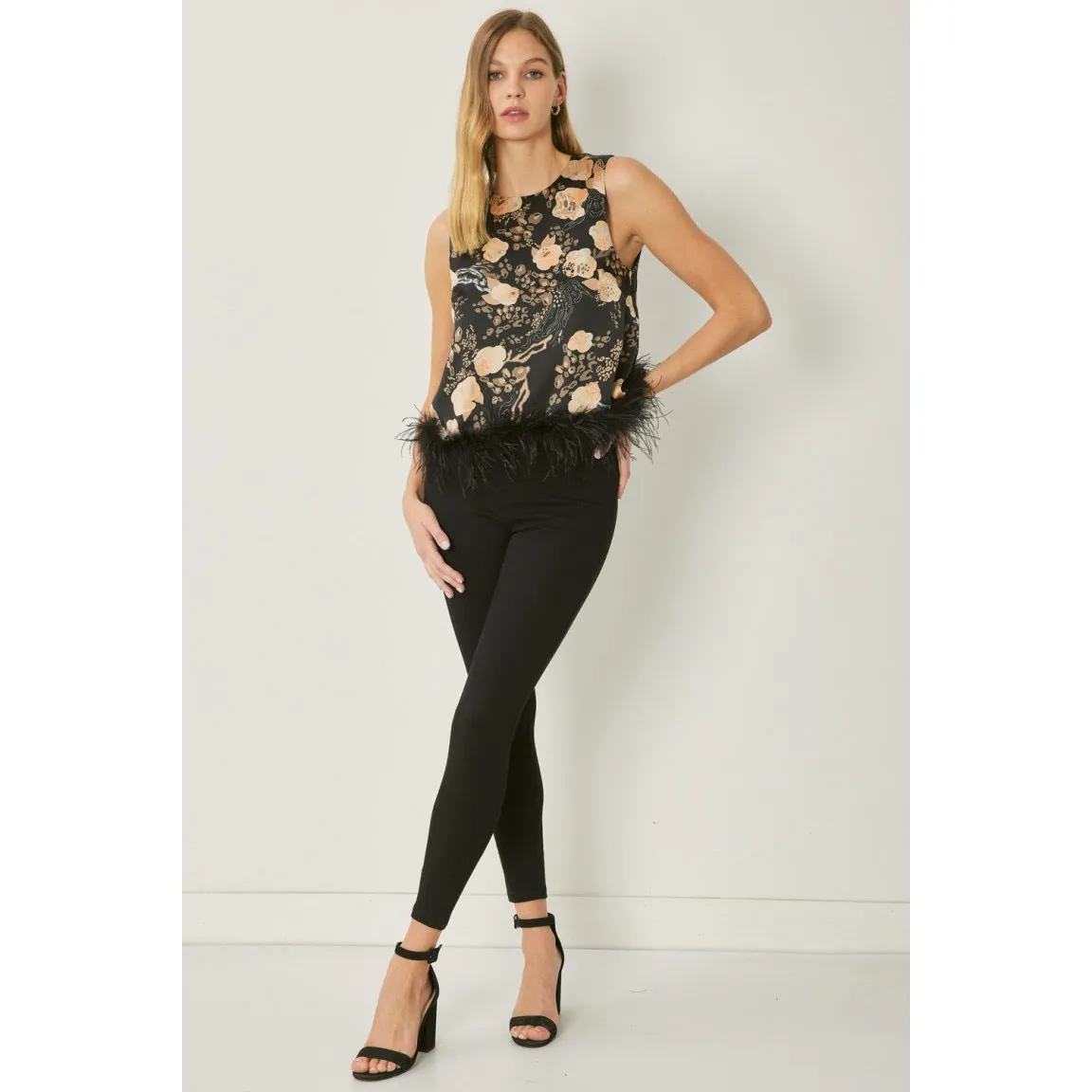 It's a Zoo Out There Top in Black Floral