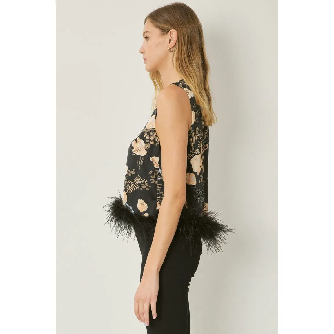 It's a Zoo Out There Top in Black Floral