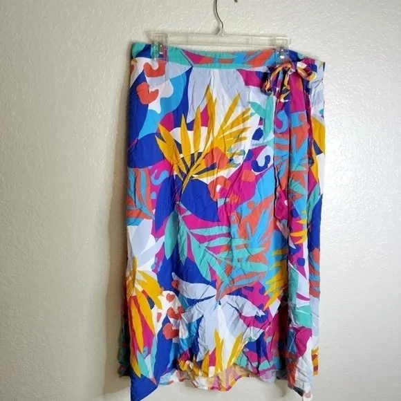 J. CREW FACTORY Printed midlength sarong cover-up sz Xl