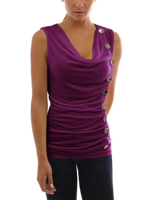 Jax Sexy V Neck Button Top