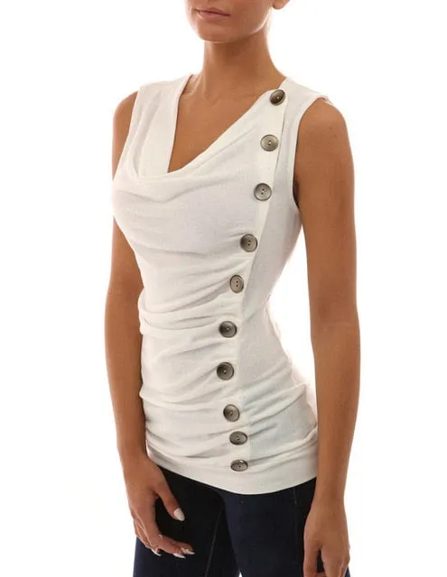 Jax Sexy V Neck Button Top