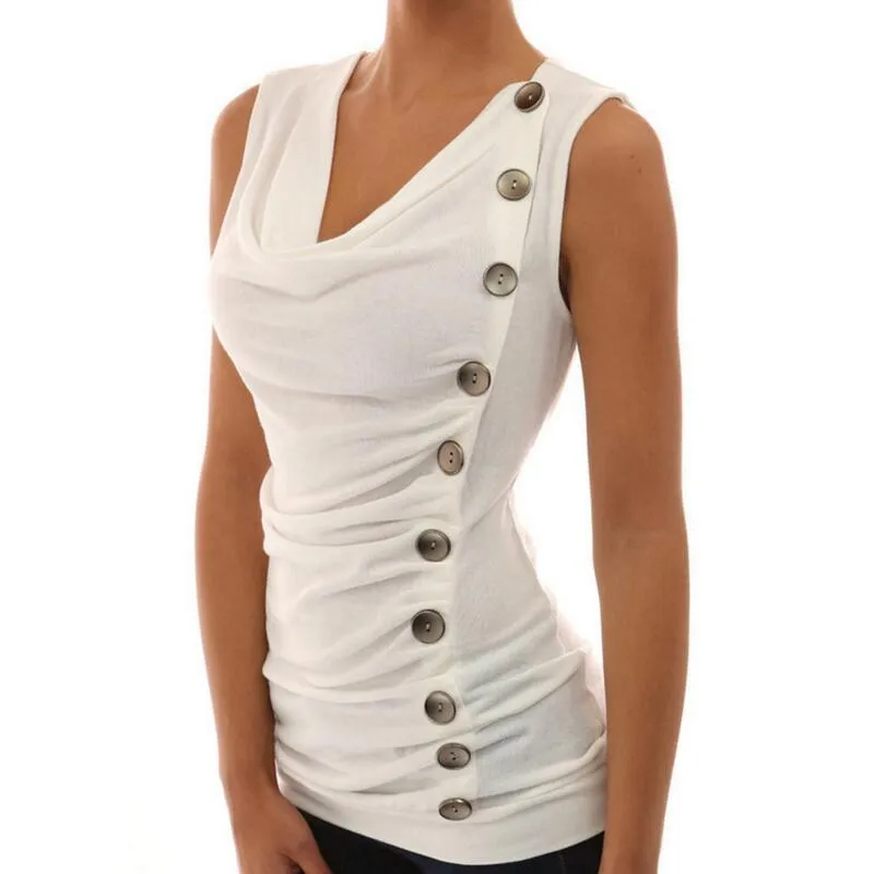 Jax Sexy V Neck Button Top