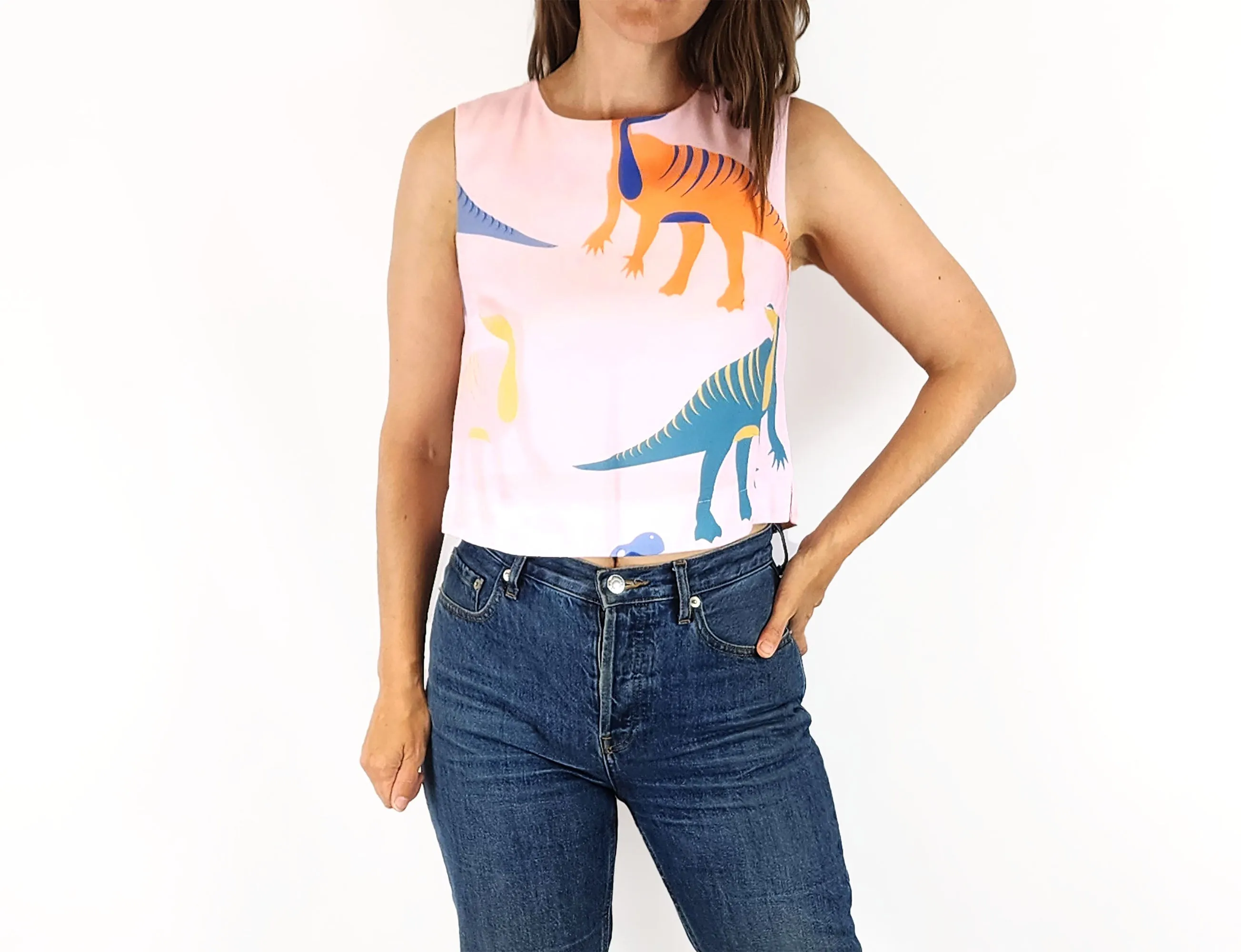 Jericho Road pink dinosaur top size 8