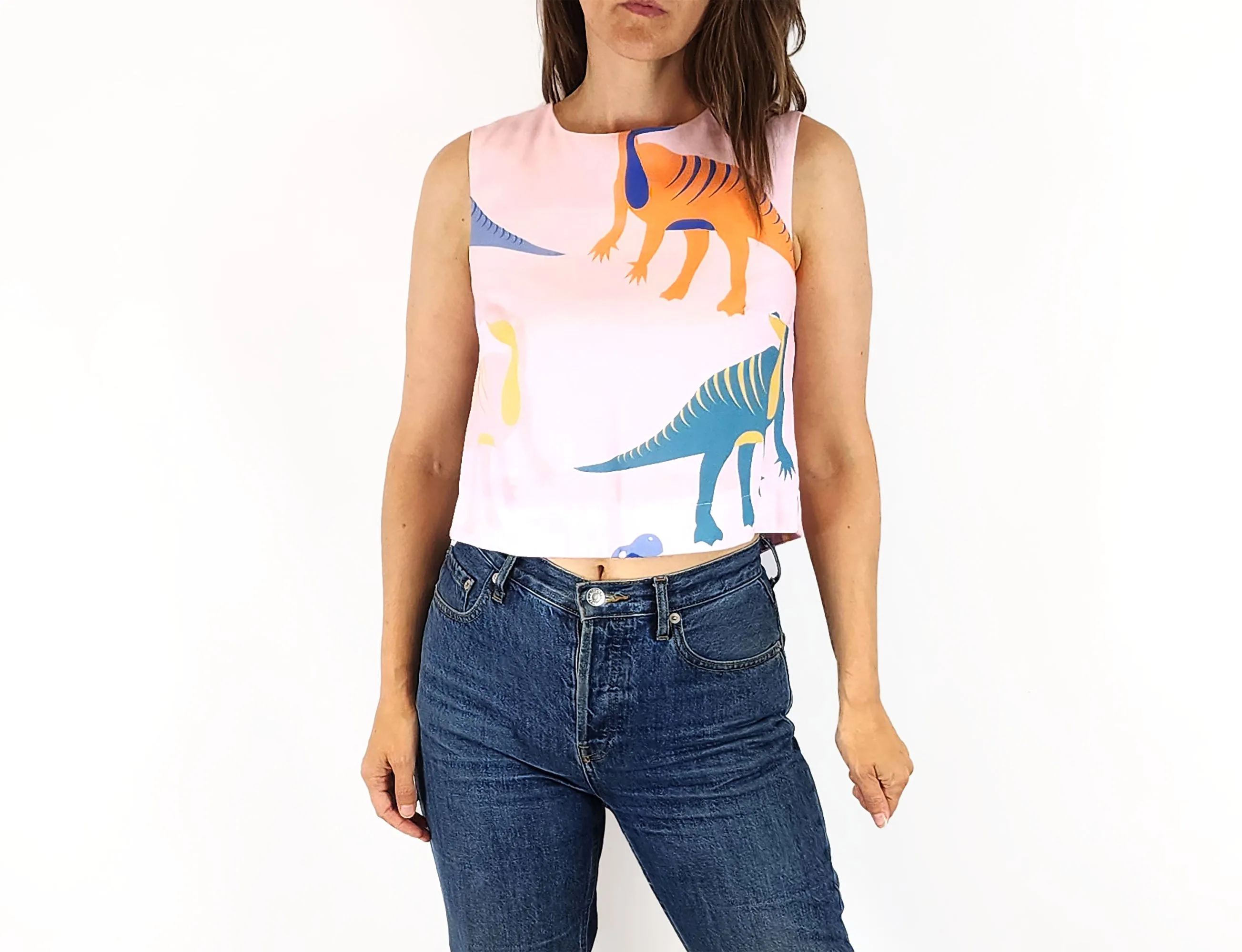 Jericho Road pink dinosaur top size 8