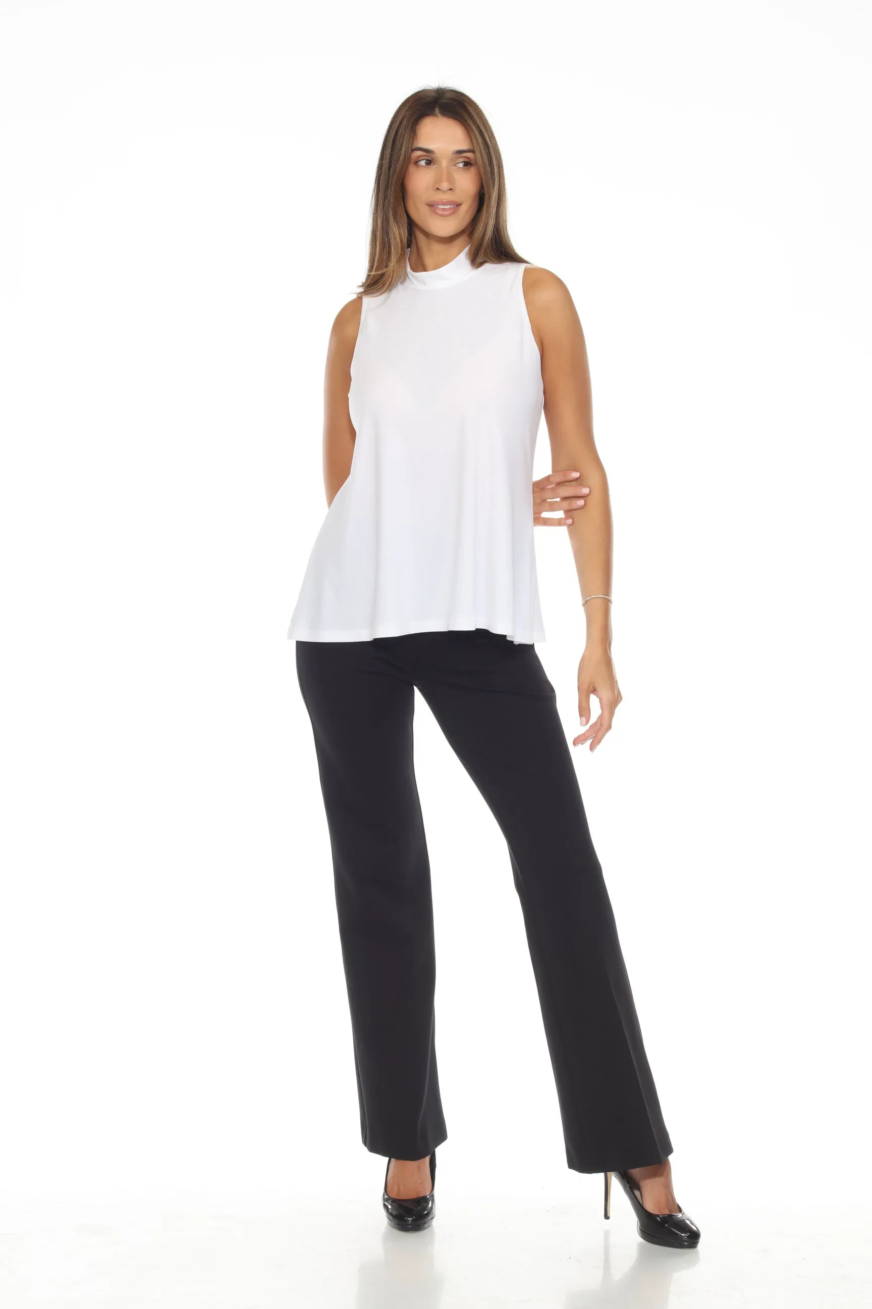 Joseph Ribkoff Vanilla Mock Neckline Sleeveless Tank Top 243253