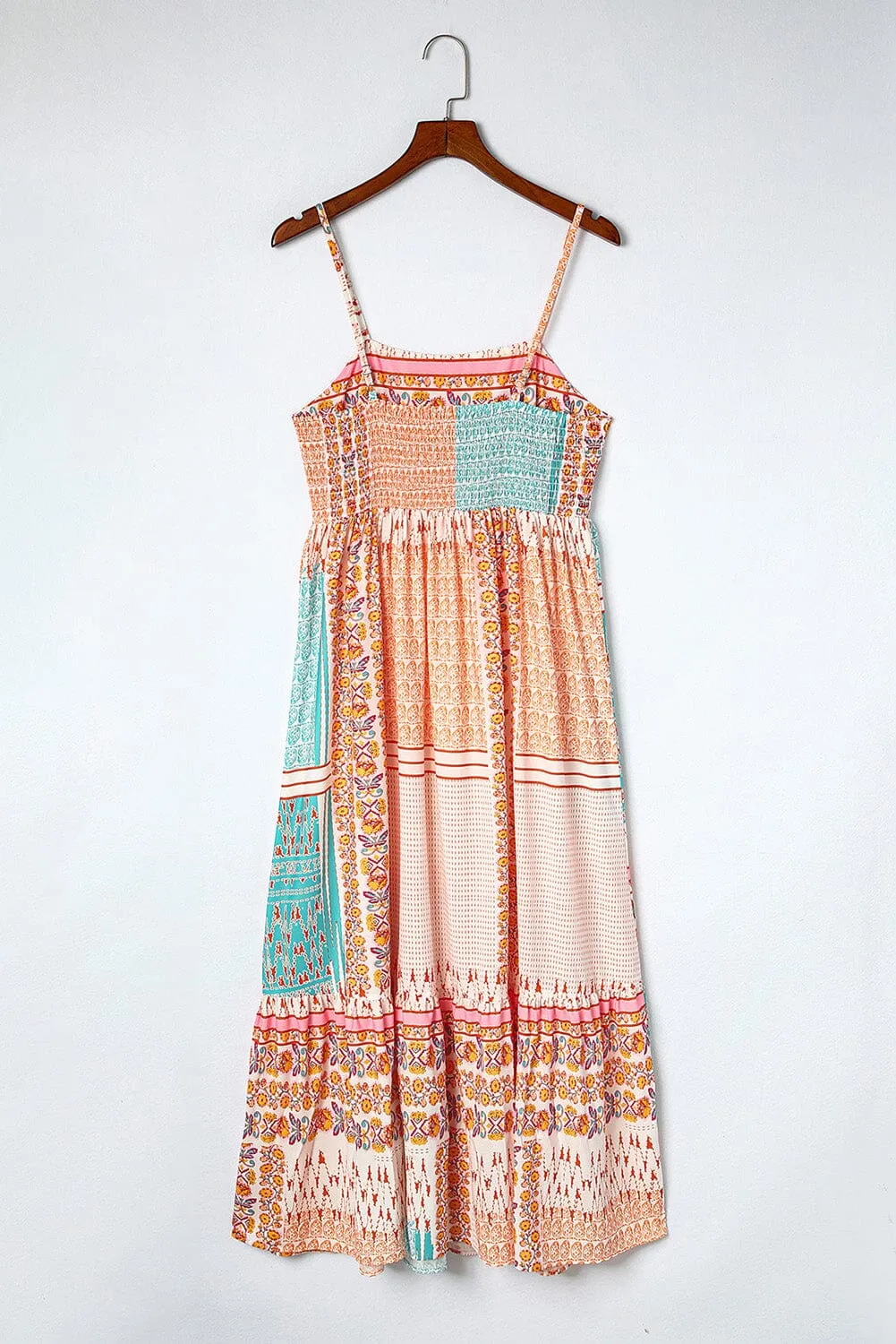 KaleaBoutique Boho Patchwork Print Square Neck Sundress