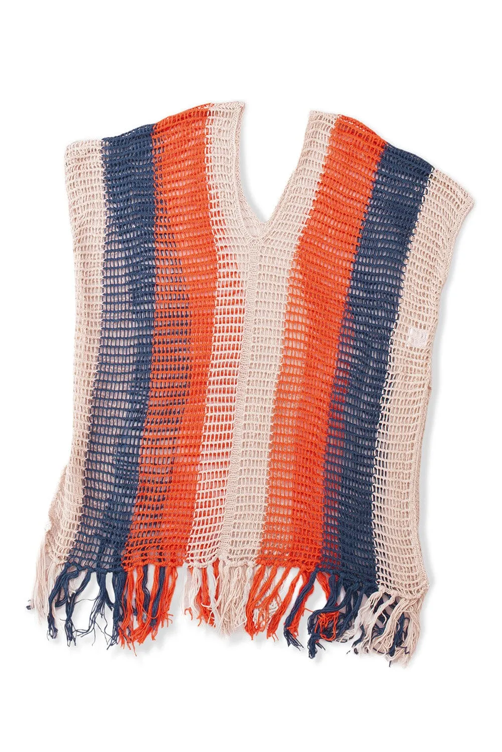 KaleaBoutique Striped Tassel Crochet V Neck Beach Cover Up