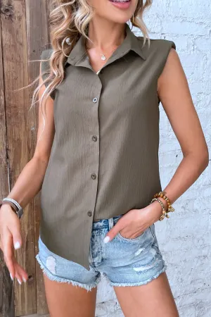 KHD Collared Neck Sleeveless Shirt