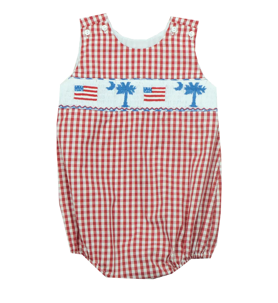 Kids on King  Palmetto With American Flag Smocked