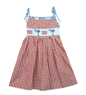 Kids on King  Palmetto With American Flag Smocked