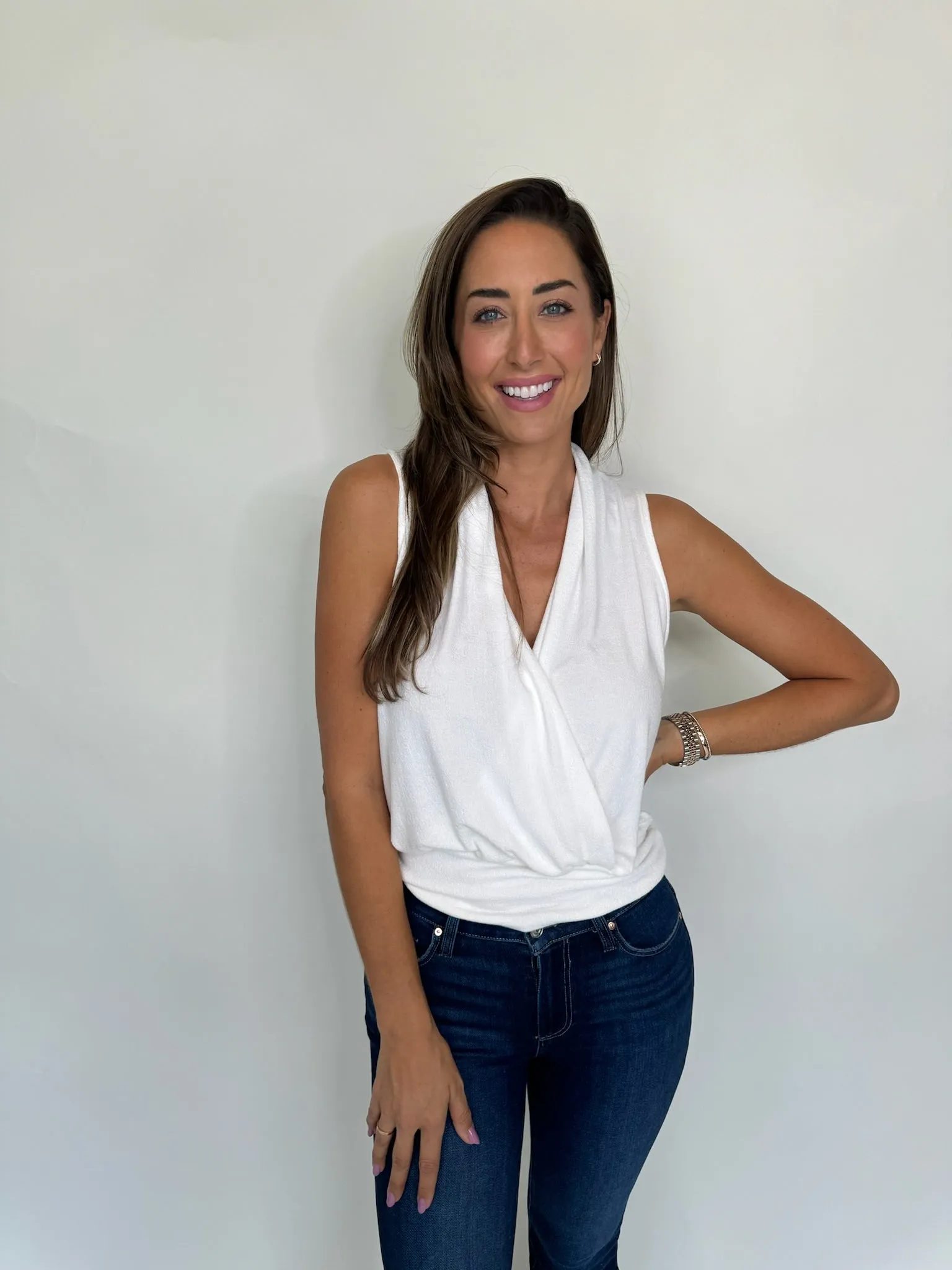 KLD Sleeveless Surplice Top