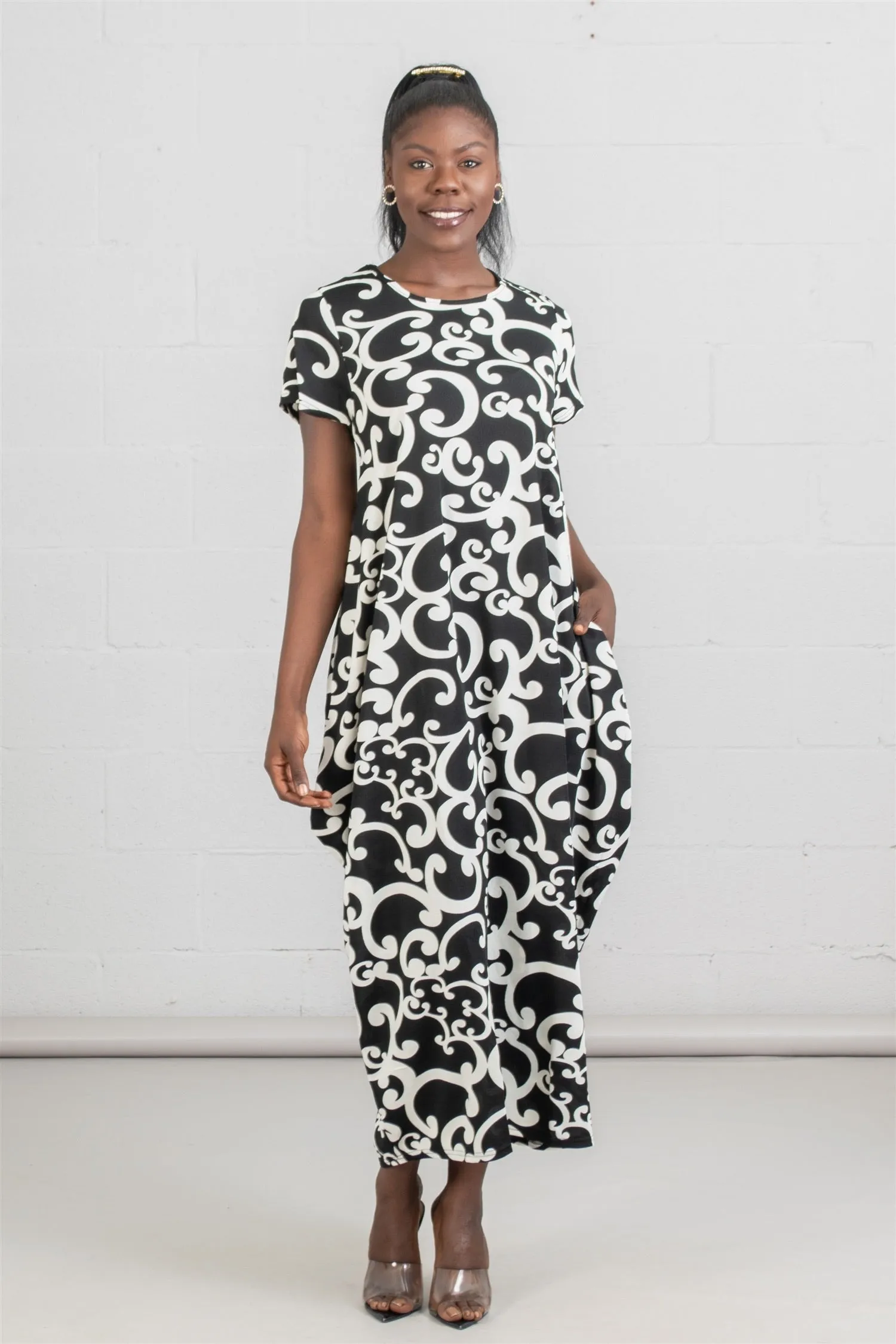 Knit Print Maxi Dress