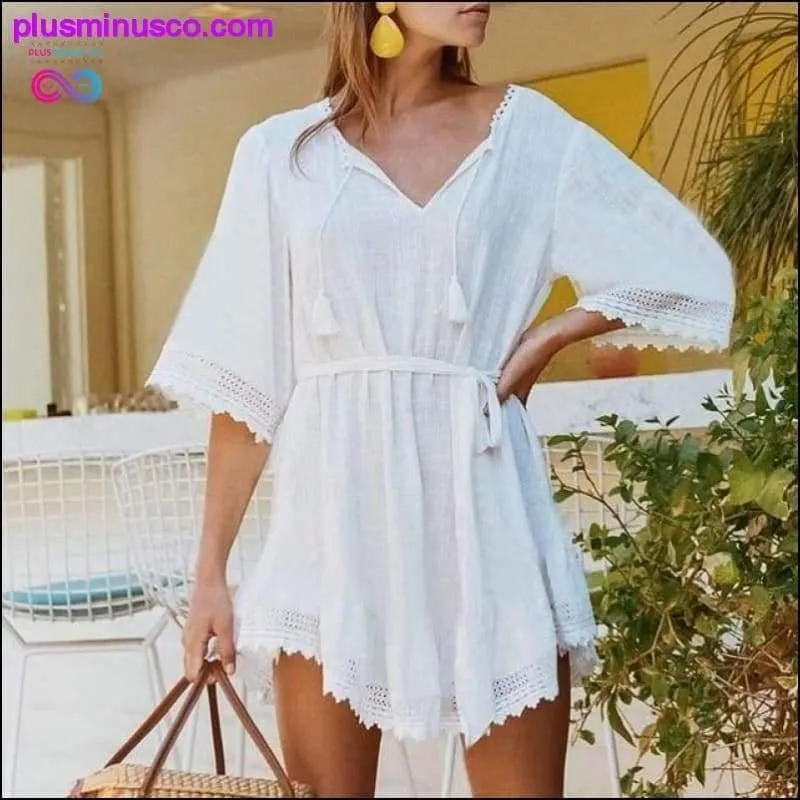 Knitting Swimwear Mesh Sexy Tunic Robe Cover Up Bikini