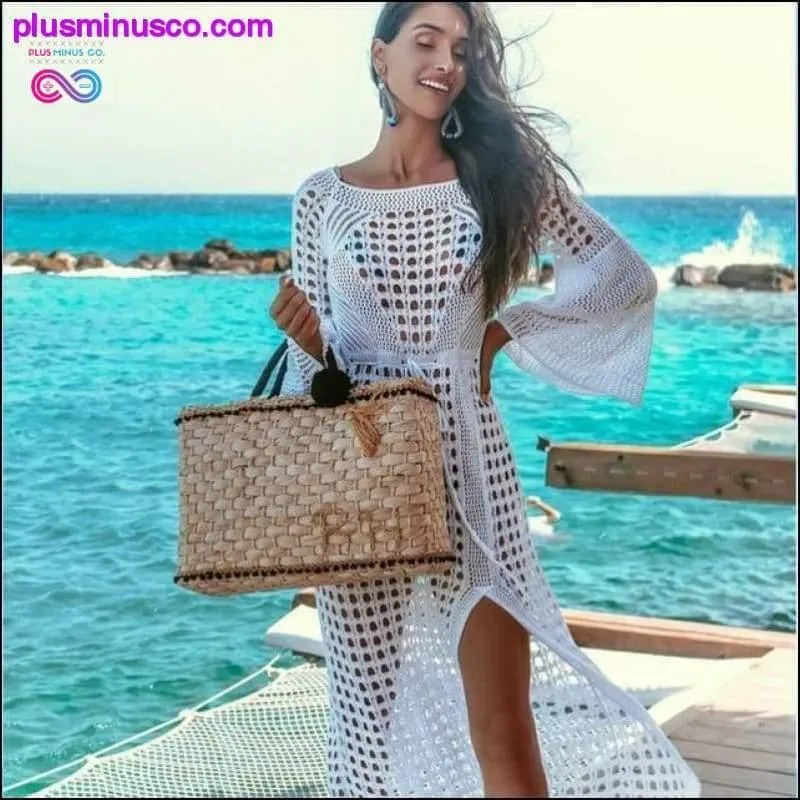Knitting Swimwear Mesh Sexy Tunic Robe Cover Up Bikini