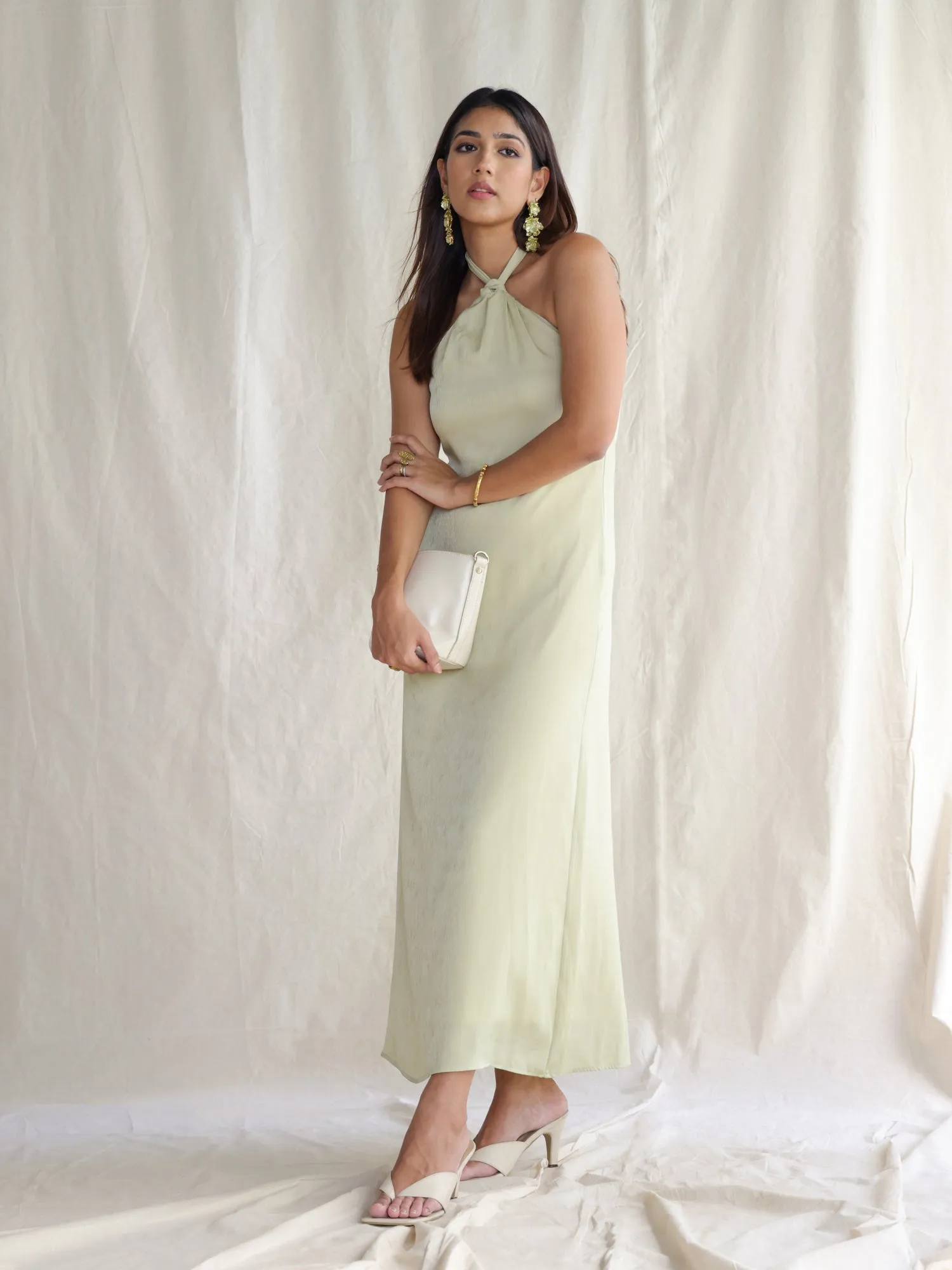 Knot Detail Halter Neck Dress