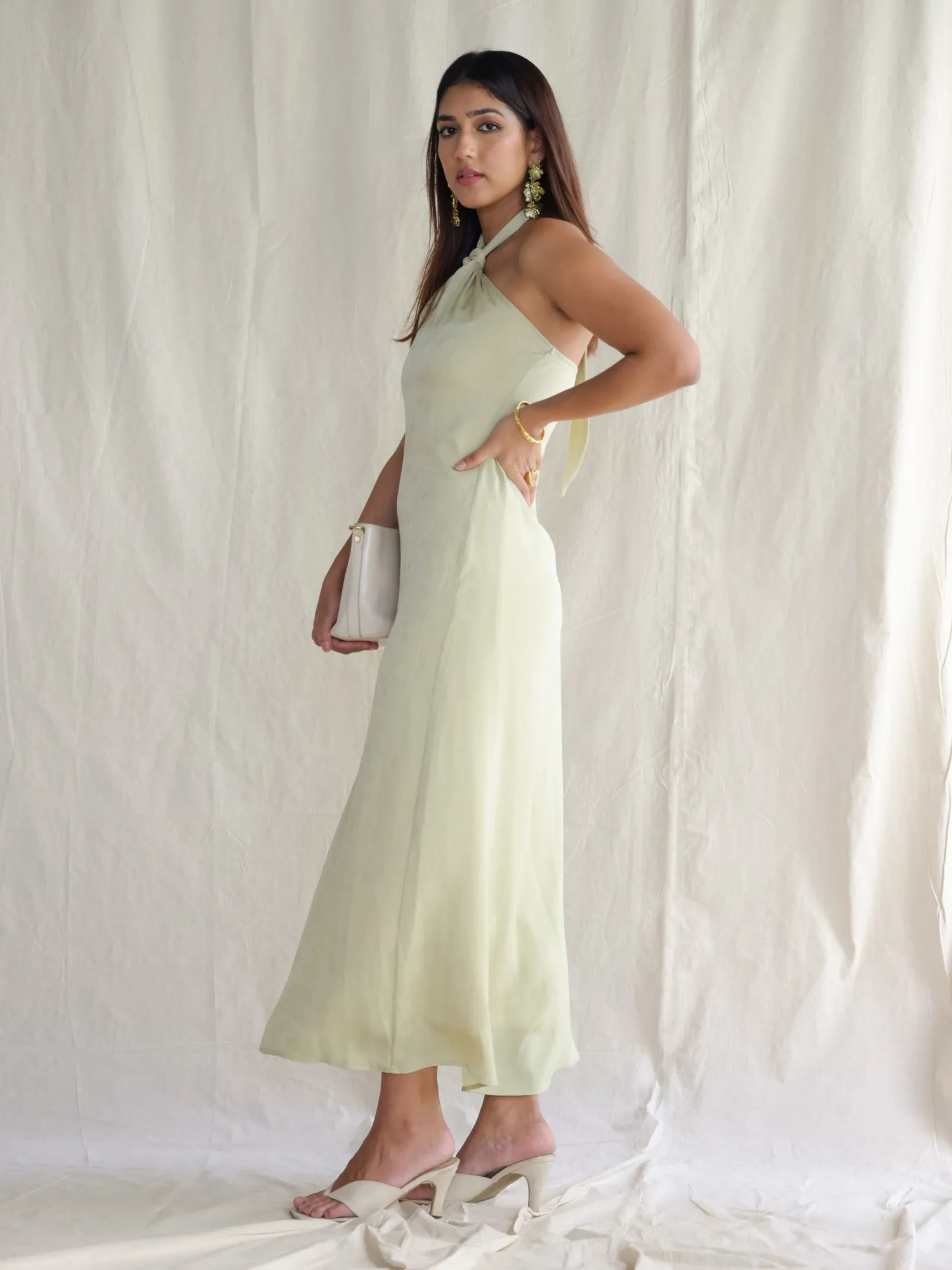 Knot Detail Halter Neck Dress