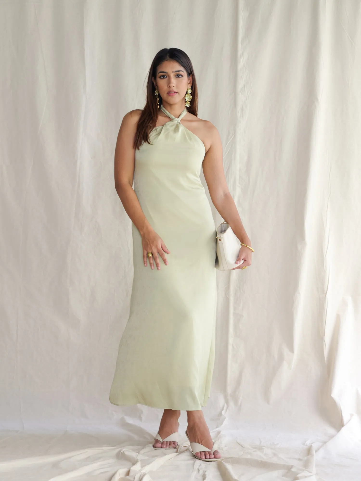 Knot Detail Halter Neck Dress