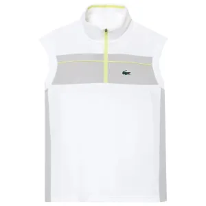 Lacoste Women's Pique Sleeveless Polo - White/Grey