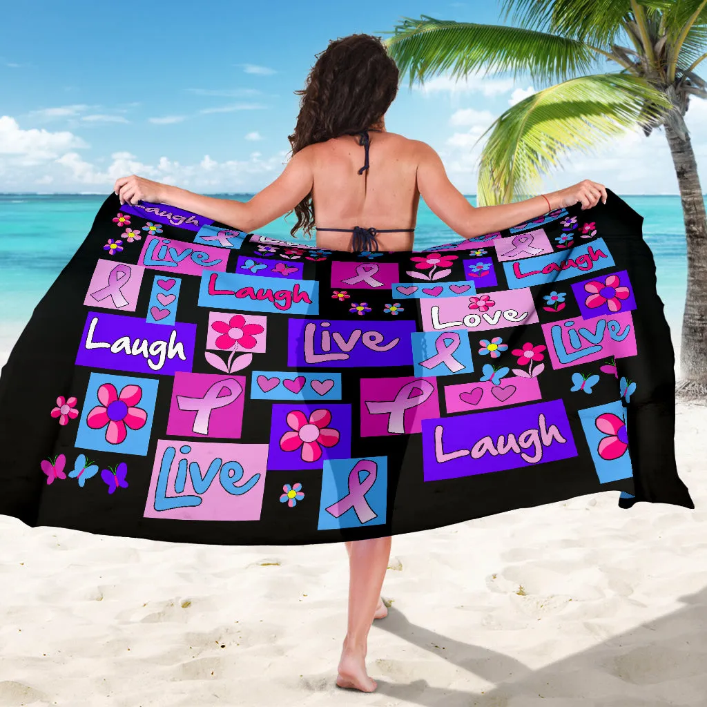 Live, Love, Laugh Pink Ribbon Sarong
