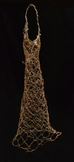 Long Copper Wire Halter Dress Sculpture ~ Cupre Vinea (Copper Vine)