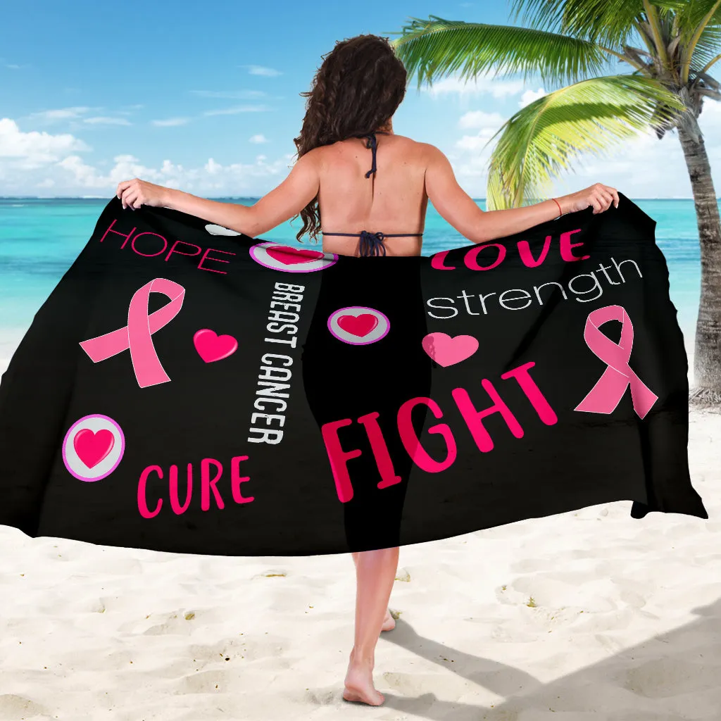 Love Strength Hope Breast Cancer Awareness Sarong