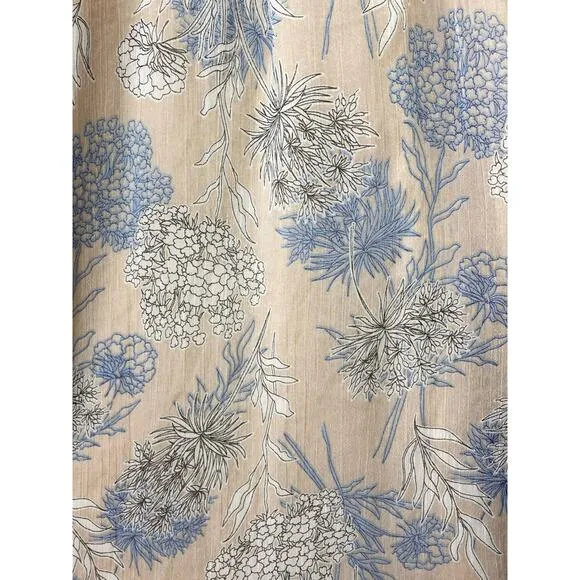 Lulus Subtle Romance Beige Floral Print Ruffled Midi Dress Large NWT Wedding