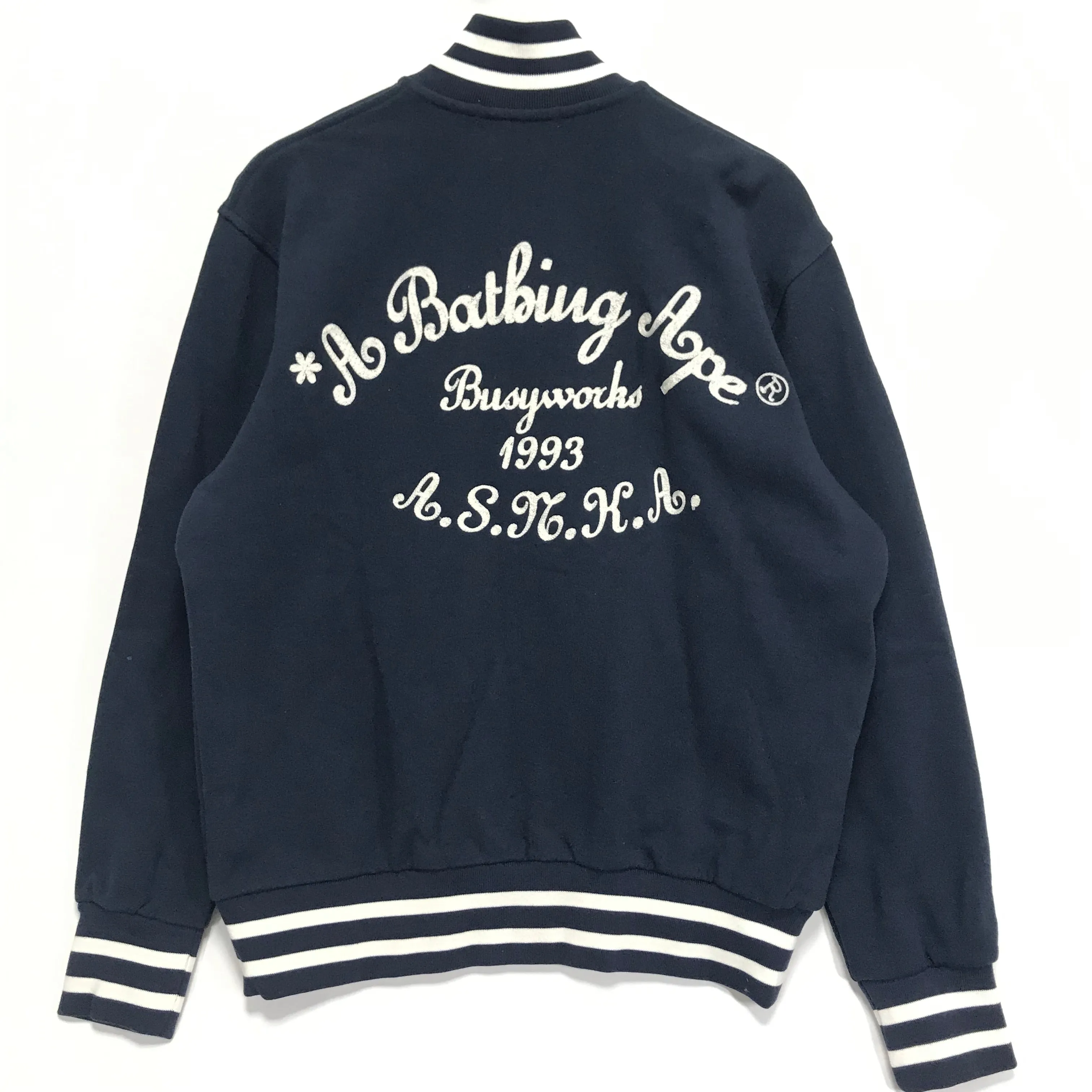 [M] A Bathing Ape Bape ASNKA Sweat Stadium Jacket Navy