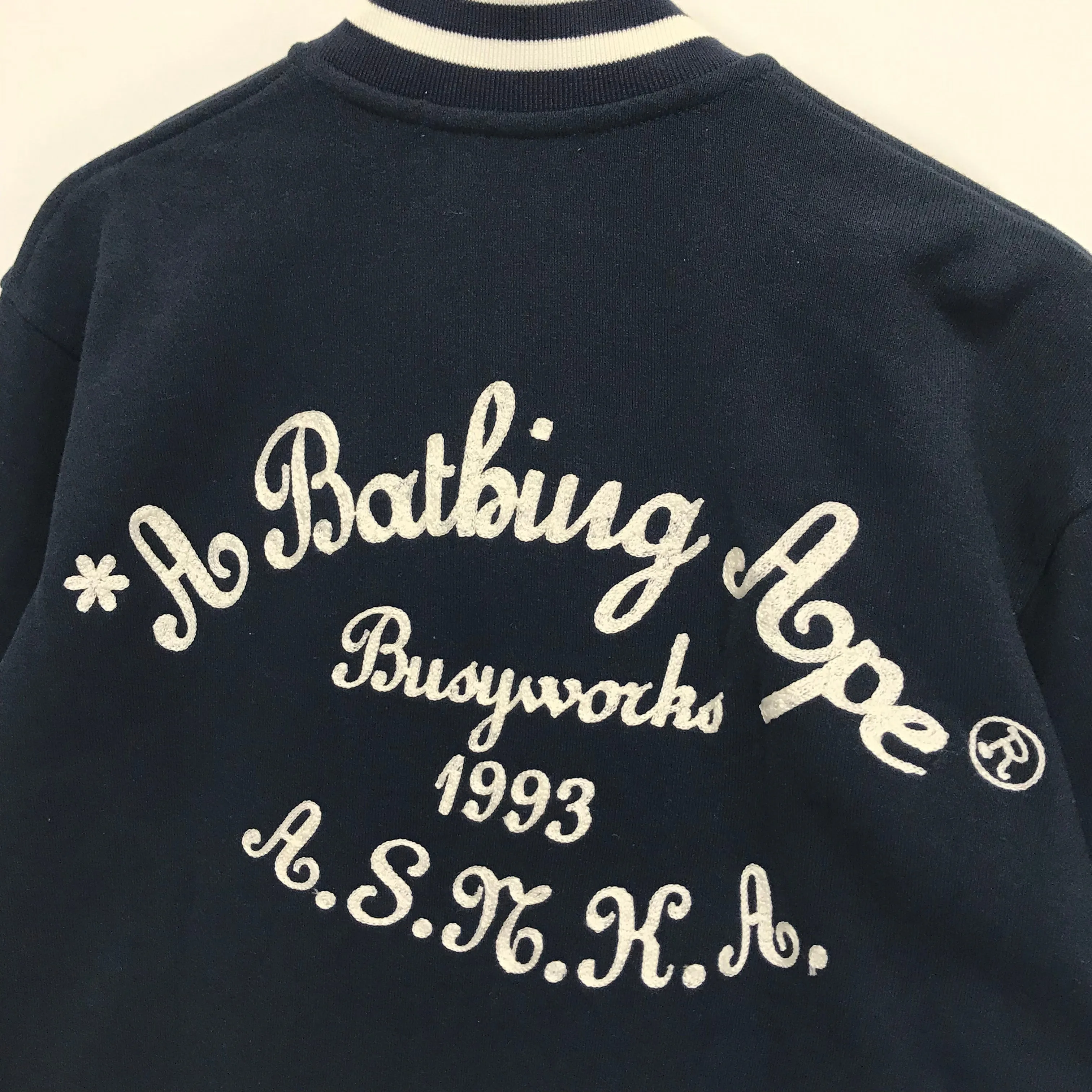 [M] A Bathing Ape Bape ASNKA Sweat Stadium Jacket Navy