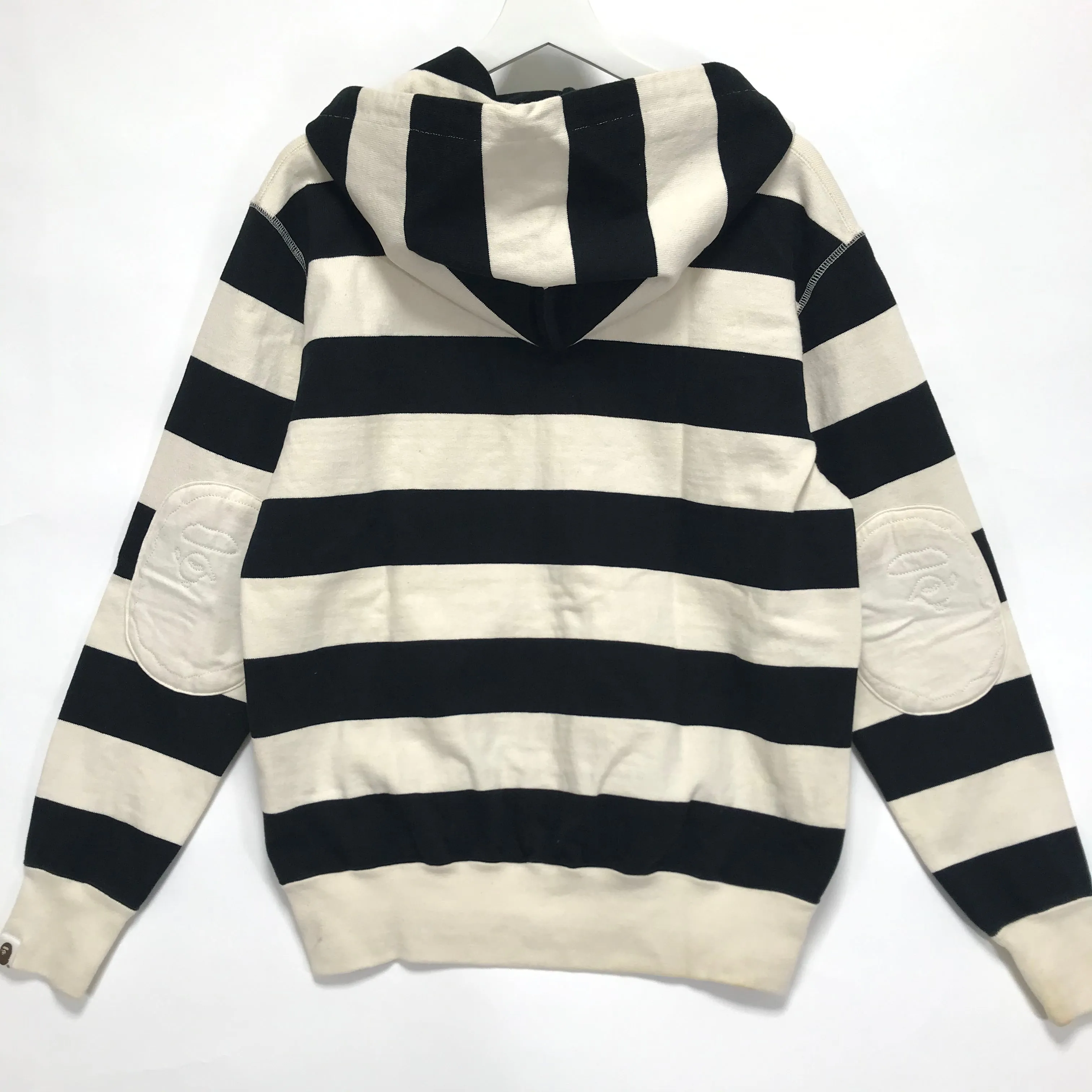 [M] A Bathing Ape Bape Crest Striped Hoodie
