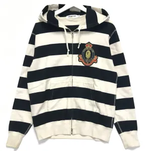 [M] A Bathing Ape Bape Crest Striped Hoodie