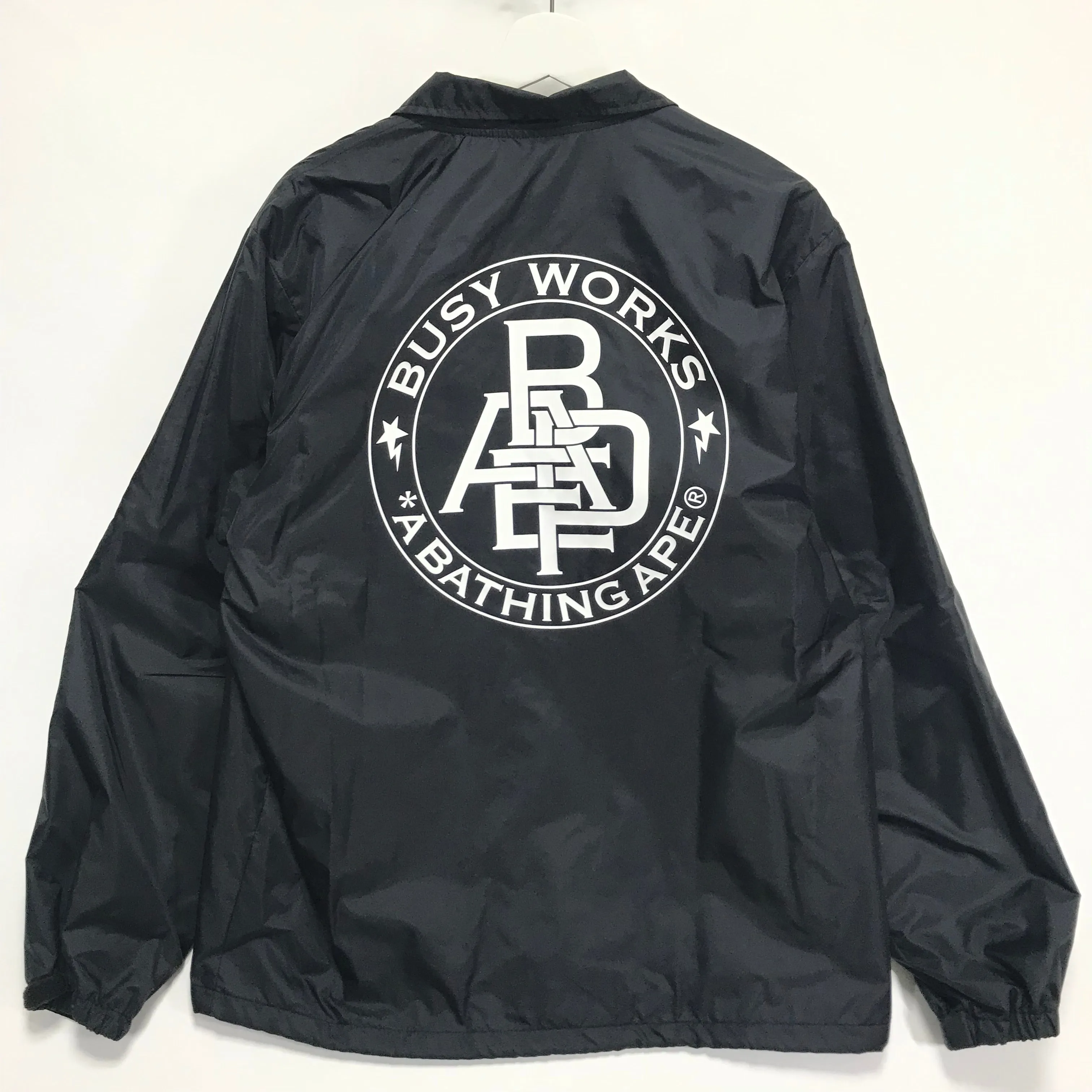 [M] A Bathing Ape Bape Nested Logo Coach Jacket Black