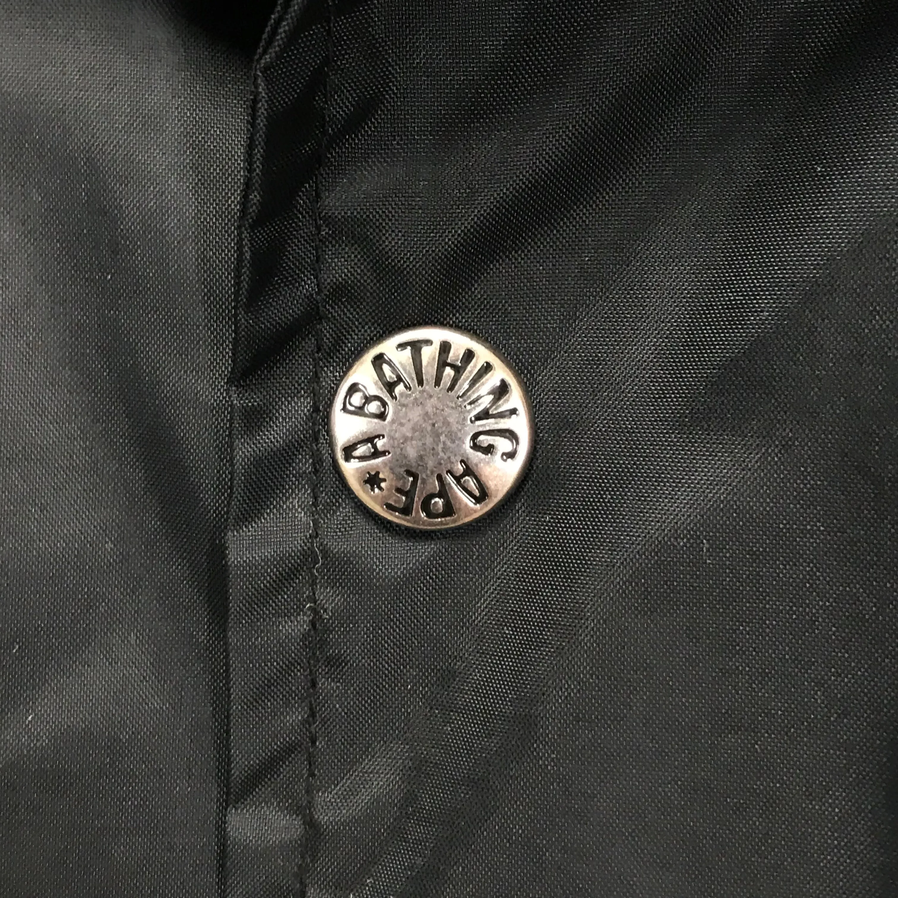 [M] A Bathing Ape Bape Nested Logo Coach Jacket Black