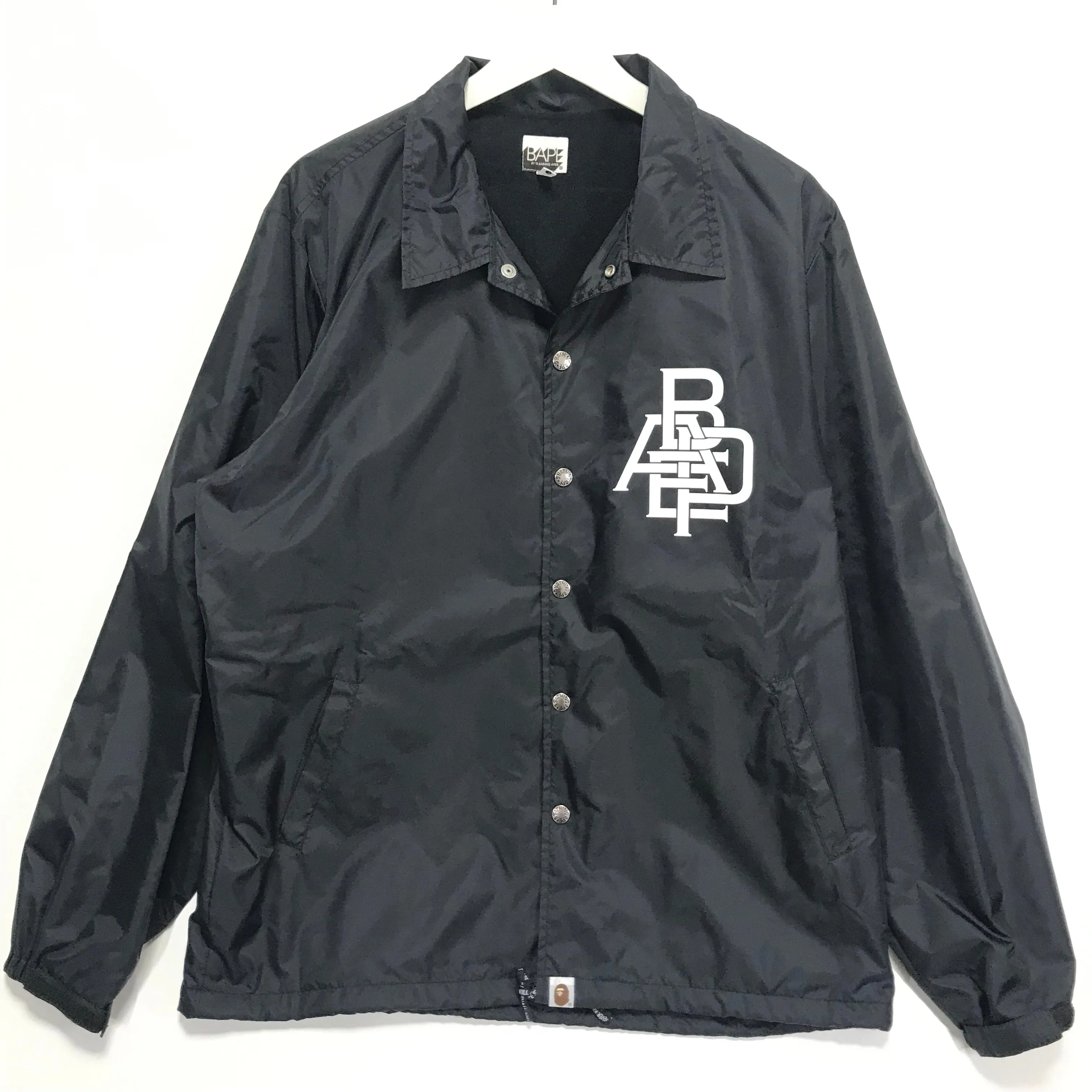 [M] A Bathing Ape Bape Nested Logo Coach Jacket Black