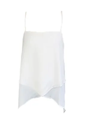 MADISON THE LABEL Women's White Square Neck Tank Top #MS0067 X-Small NWT